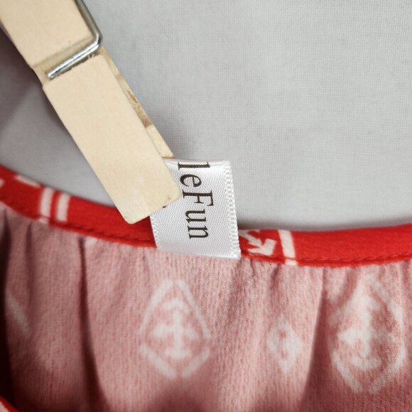 Simple Fun Flutter Sleeve Women’s Blouse M Pullover Round Neck Tie Office - Picture 6 of 8